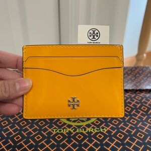 New Tory Burch Card Case in Bright Squash Color